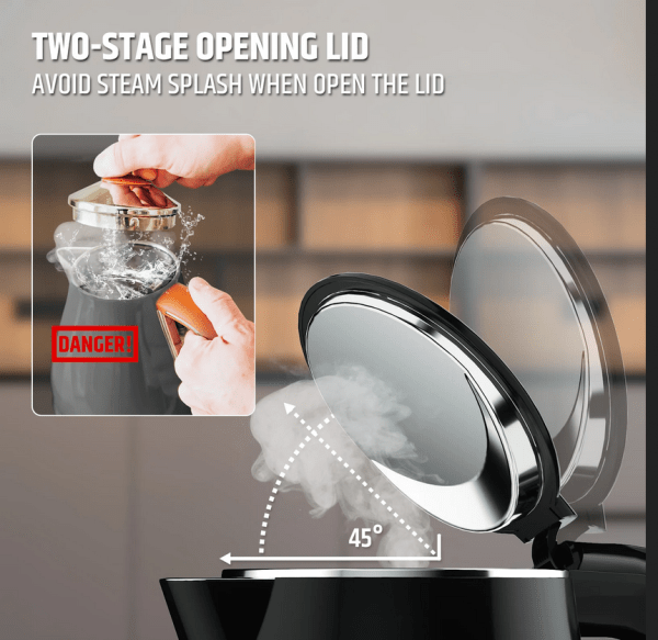 Premio Electric Digital Kettle PDK17A - 1.7L, Piano Black - Image 2